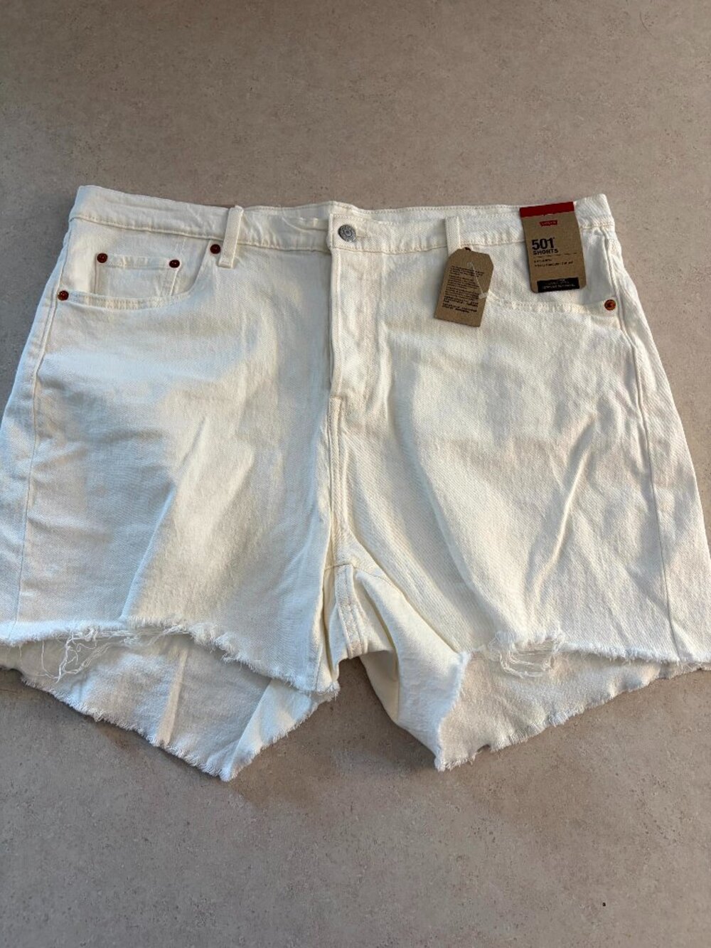 NWT Levi’s 501 White Denim Shorts size 18W Cut Offs